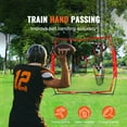 thumbnail image 2 of KFFKFF Filet d'Entraînement pour Quart de Dos 8 X 8 Pi, Filet d'Entraînement de Lancer de Football avec 5 Poches pour Cible, Livré avec Cadre à Nœud et Étui Portable, Améliore la Précision de Lancer QB, Rouge, 2 of 9