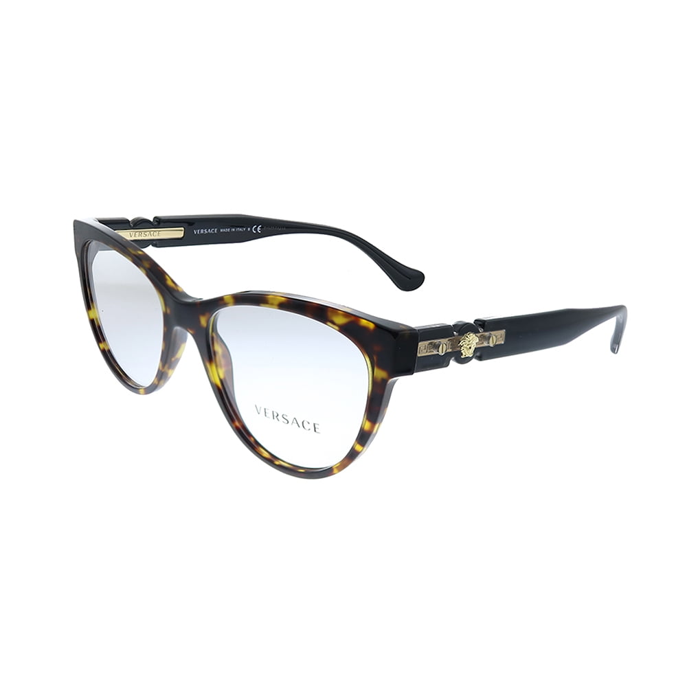 Versace VE 3304 Plastic Womens CatEye Eyeglasses Havana 53mm Adult
