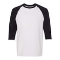 thumbnail image 1 of Camiseta de manga raglán 3/4 Gildan Heavy Cotton 5700 Blanco Negro Medio, 1 of 1