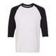 thumbnail image 1 of Camiseta de manga raglán 3/4 Gildan Heavy Cotton 5700 Blanco Negro Medio, 1 of 1
