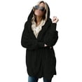 thumbnail image 3 of UKAP Cardigan for Women Oversized Fuzzy Fleece Long Sleeve Open Front Hooded Jacket Fluffy Coat Winter Outwear with Pockets S-5XL, 3 of 3