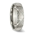 thumbnail image 3 of Mens Titanium Criss Cross 6mm Brushed and Polished Wedding Band Ring for Men, 3 of 6