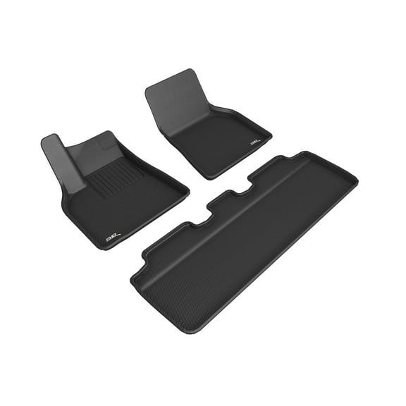 3D MAXpider All-Weather Floor Mats for Tesla Model Y 5-Seat 2020 Custom Fit Car Mats Floor Liners, Kagu Series (Does NOT fit 7-Seat) Black