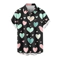 thumbnail image 2 of VBTAPA Hawaiian Shirt for Men Loose Fit Short Sleeve Button Down Shirts Valentines Day Heart Print Beach Shirt Summer Vacation Tops Multicolor M, 2 of 4