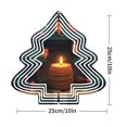 thumbnail image 2 of Metal Hanging Christmas Tree Wind Spinner - Stylish Concentric Line Design for Festive Garden Decor - Perfect for Holiday Cheer, 2 of 7