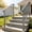Silver, variant on Silver Powder Coated Galvanized Iron Stair Handrail Curved Picket Step Railing Fit 3 Steps Outdoor Garden Anti-Rust Safety Rail With Installation Hardware