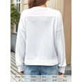 thumbnail image 5 of JYLFC Women Button Down Henley Heavyweight Sweatshirts Autumn Winter Cute Solid Color Patchwork Pullover White L, 5 of 6