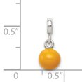 thumbnail image 2 of Sterling Silver Yellow Enameled Bead Enhancer QN118 (16mm x 7mm), 2 of 2