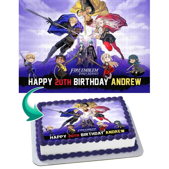 Fire Emblem Three Houses Edible Cake Image Topper Personalized Birthday Party 1/4 Sheet