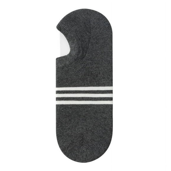 Xiao Hua 3 pairs of Men's No Show Socks Non-Slip Silicon Grip Moisture Wicking Low Cut Invisible Casual Socks,Dark Grey