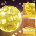 thumbnail image 4 of Lanzxjv Disco Ball, 12"/16"/20" Mirror Disco Ball for DJ Club Party Live Stage Wedding Home Decor, Light Effect Mirror Ball with Hanging Ring (Goden, Pink), 4 of 6
