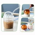 thumbnail image 3 of Reusable 15oz Wide Mouth Glass Tumbler with Dome Lid and Straw for Iced Coffee Milkshakes and Cold Drinks, 3 of 6