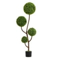 thumbnail image 3 of 5FT Triple Ball Artificial Boxwood Topiary Tree Faux Plant for Indoor Outdoor Home Office Decor, 3 of 10