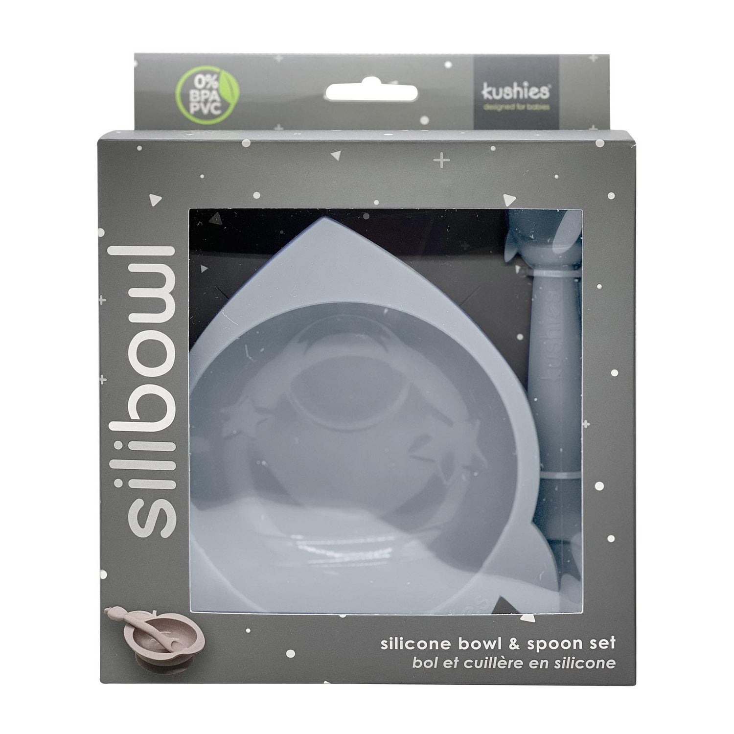 KU Silibowl bol et cuillère en silicone Bleu