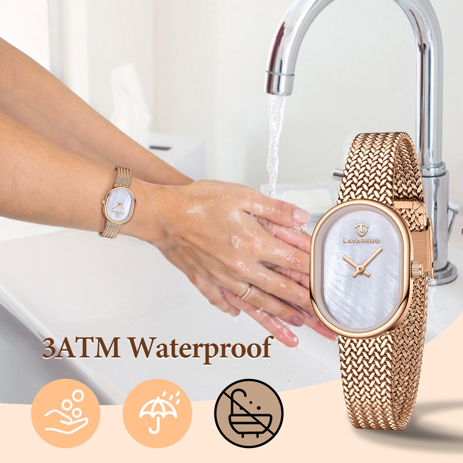 Elegant Watches for Women Oval Minimalist Dial Stainless Steel Band Woman Watch,3ATM Water Resistant, Perfect Gift for Women