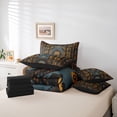 thumbnail image 5 of Homewish Retro Brown Aztec Twin Bedding Sets 7-Piece for Adult, Hippie Stripes Abstract Bedding Comforter Set, Southwestern Style Reversible Sheet Sets, Microfiber Bedroom Decor, 5 of 7