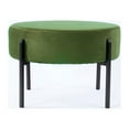thumbnail image 5 of HomePop Modern Round Ottoman with Metal Frame, Forest Green Velvet/Black, 5 of 11