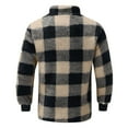 thumbnail image 4 of Men's Plaid Turtleneck Plush Sweater - Button Pullover with Pocket, Full Sleeve, Casual Style, All-Season Fit, 4 of 4