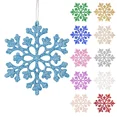 thumbnail image 2 of 10 piezas de copos de nieve con purpurina navideña, adornos colgantes para árbol de Navidad, decoración para fiesta, copos de nieve falsos, 2 of 5