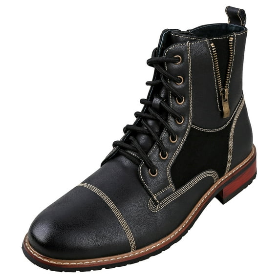 Ferro Aldo Andy Mens Ankle Boots | Combat | Lace Up | Fashion | Casual | Black 9 M US