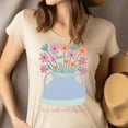 thumbnail image 4 of Christian Graphic T-Shirt It Is Well With My Soul Floral Vase Print for Women, Light Pink, Size 2XL, 4 of 6