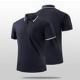 thumbnail image 2 of Men's Short Sleeve Shirt - Business Fashion with Standing Collar and Colour Block Design, 2 of 8