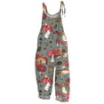 thumbnail image 3 of QATAINLAV Jumpsuits for Women Dressy, Casual Sleeveless Strap Hippie Jumpsuit 2025 Trendy Mushroom Print Overalls Wide Leg One Piece Pants with Pockets Streetwear Birthday Gifts Gray XXL, 3 of 8