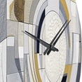 thumbnail image 4 of Designart "Mosaic in Grey and Yellow III" Abstract Shapes Oversized Wall Clock, 4 of 5
