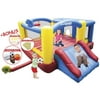 PicassoTiles KC102 12 x 10 Inflatable Bouncer Jumping Bouncing House, Jump Slide and Dunk Playhouse Featuring Basketinball Rim, 4 Sports Balls, Extended Slider, Full Size Entry and Quick Setup