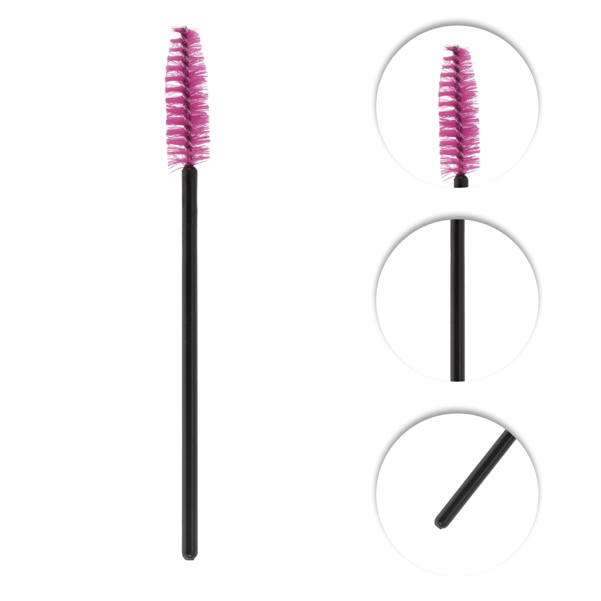 Unique Bargains Convenient Eyebrows Brushes for Travel 50 Pcs Black, Rose Red