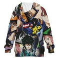 thumbnail image 2 of My Hero Academia Kids Hoodie Raglan Sleeve Hooded Snap Sweatshirt Casual Wear Soft Breathable Outerwear Winter Clothes 8-9Y, 2 of 3