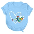thumbnail image 4 of Aqestyerly T-Shirt de Sensibilisation à l'Autisme pour Femmes Manches Courtes Décontractées Haut d'Été Col Rond Graphique, 4 of 4