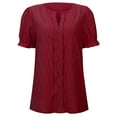thumbnail image 4 of Tops for Women Trendy N Cool Deep Tops Women Summer T Shirts for plus Size Light Womens Boy Stocking Womens Dress Blouses Sparkly Long Sleeve Shirt Fitted Shirt Blouse Girl Super Top Red M, 4 of 4