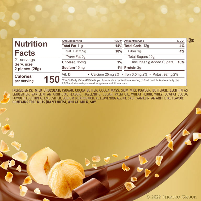 Ferrero Rocher Chocolate Gift Set, Hazelnut and Milk Chocolate Pralines,  Box of 42 Pieces