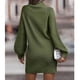 thumbnail image 5 of Mini Sweater Dress Pure Color Bodycon Sweater Dress Lantern Sleeves Fashion Soft for Winter for Girls ANGGREK Otros, 5 of 6