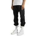 thumbnail image 6 of Blekii Mens Cargo Pants Drawstring Elastic Waist Casual Baggy Pant Streetwear Multi Pockets Black, 6 of 8