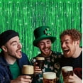 thumbnail image 4 of Sm:)e 2-Pack Light Blinking Green Foil Fringe Curtains for Events - Birthday, Wedding, Graduation, Christmas, Baby Shower, various festivals Decor Photo Booth Fun!, 4 of 5
