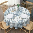 thumbnail image 3 of Pioneer Flower Floral Print Pattern Round Tablecloth 60"x60",Wrinkle Wipeable Table Cloth for Kitchen Dining Room Picnic Patio Party, 3 of 6