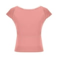 thumbnail image 4 of Wyobmus Womens Crew Neck Tops Casual Slim Summer 1/4 Sleeve T Shirt Solid Color form Fitting Backless Base Top Tunic B-Pink, 4 of 7