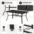 thumbnail image 5 of TLSUNNY Outdoor Dining Table and 6 Chairs Set, W/ Adjustable Umbrella Hole, Stackable Chairs, for All Weather Garden, Party, Backyard, 5 of 12