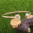 thumbnail image 4 of HAHDAXIA Rose Gold Zodiac Sign Cuff Bracelet Bangle with Clear Crystal Birthday Gift for her, 4 of 7