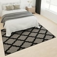 thumbnail image 4 of Ottomanson Trellis Area Rug 5' x 6'6" - Non Slip Low Pile Carpet, Dark Gray, 4 of 8