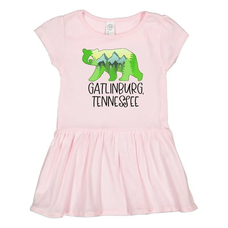 

Inktastic Gatlinburg Tennessee- Mountains and Bear Shape Gift Toddler Girl Dress