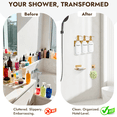 thumbnail image 3 of Nurforta Shampoo and Conditioner Dispenser - Shower Soap Dispenser Wall Mounted - 17 fl oz Set of 3 Gold Plastic Bottles with Stainless Steel Pumps & No-Drill Adhesive Holders for Bathroom, 3 of 10