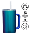 thumbnail image 2 of Corkcicle Cruiser Insulated Tumbler with Handle and Straw, Dragonfly, 40 oz – Reusable Water Bottle Keeps Beverages Cold for 20 Hours, Hot for 9 Hours – Cupholder Friendly, Spill Proof Tumbler, 2 of 6
