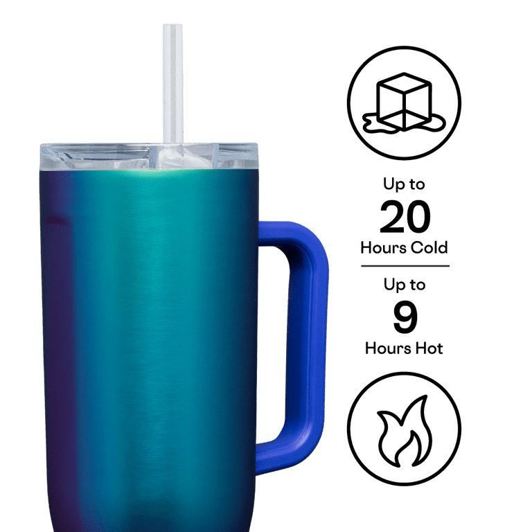 Corkcicle, Cruiser Insulated Tumbler, 40 oz, Handle and Straw