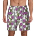 thumbnail image 3 of Uemuo Rose Flowers Pattern Mens Swim Trunks Quick Dry Board Shorts with Mesh Lining, Stretch Beach Shorts Quick Dry No-Chafing Board Shorts-3X-Large, 3 of 9