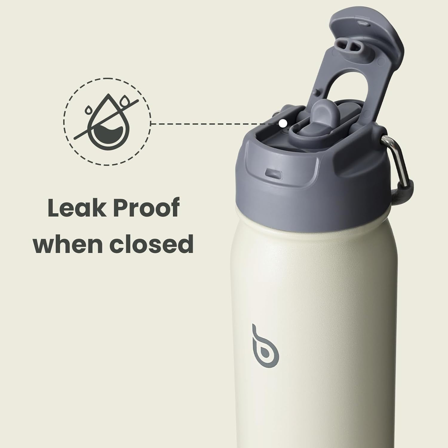BOTTLE BOTTLE 24 oz sports water bottle stainless steel insulated water bottle with straw and pills holder (gray)