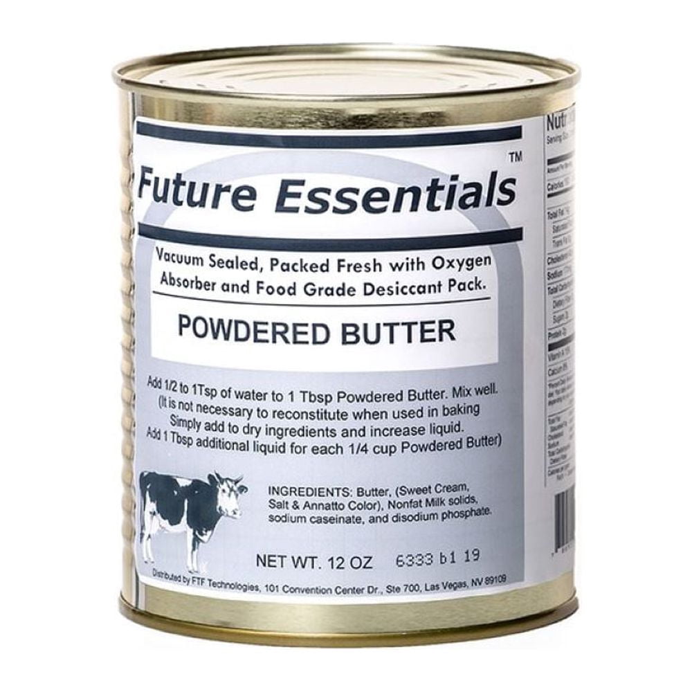 Vacuum Sealed Powdered Butter 10 Year Shelf Life 17 Servings 12 Oz Can