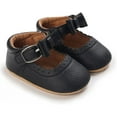 thumbnail image 3 of Baby Girl Shoes Non Slip Soft Sole PU Leather Infant Toddler Mary Jane Flats First Walker Crib Dress Oxford Shoes 3-18 Months, 3 of 7